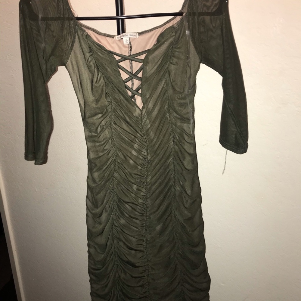 Charlotte Russe mini dress army green